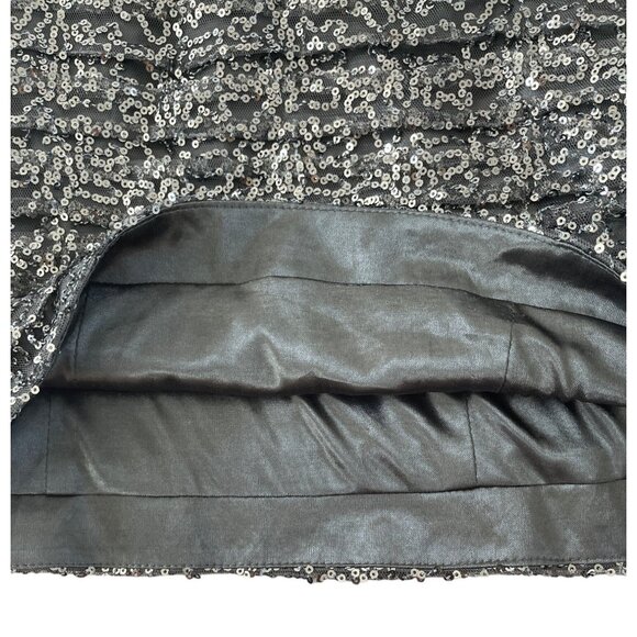 Let’s Fashion Beaded‎ Sequin Mini Dress Gray Semi Formal Size M Style 5608 - Picture 4 of 9
